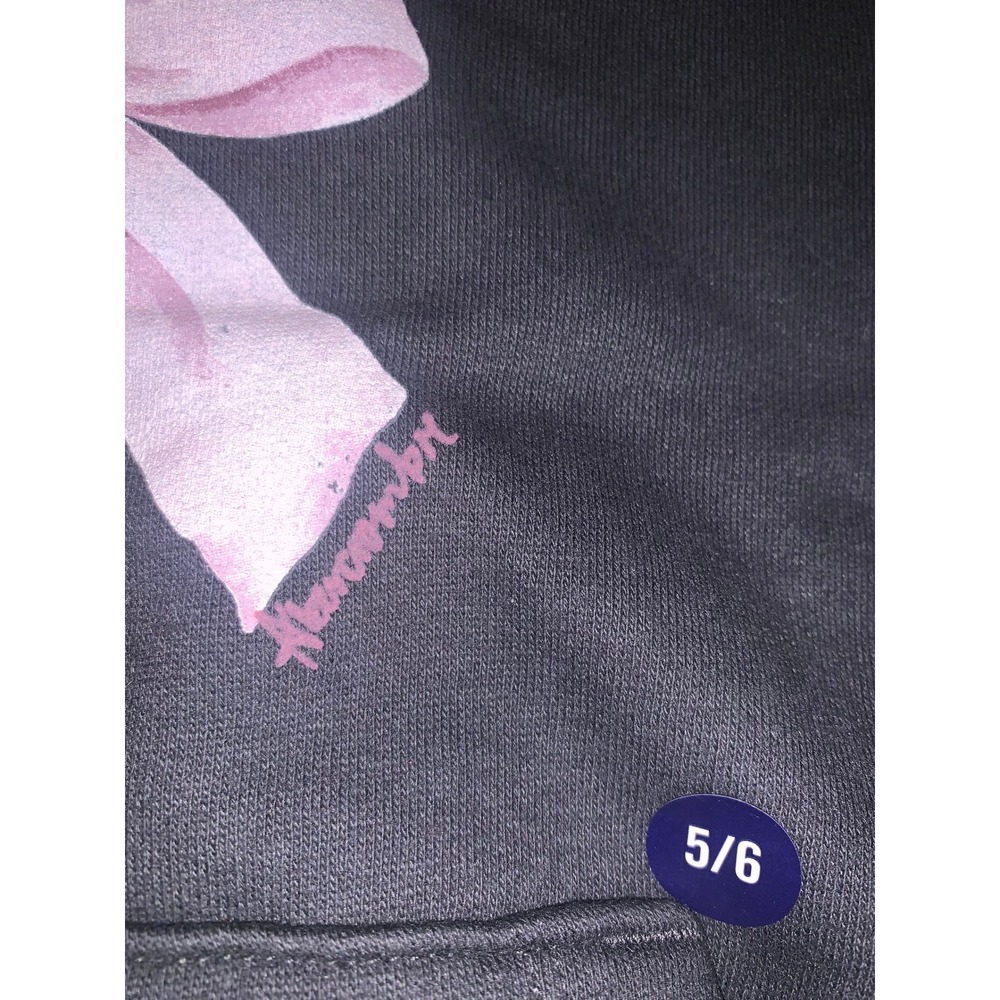 Abercrombie Kids Girls Grey Pink Bow Graphic Hoodie Sweatshirt Size 5/6 NEW - Picture 9 of 11